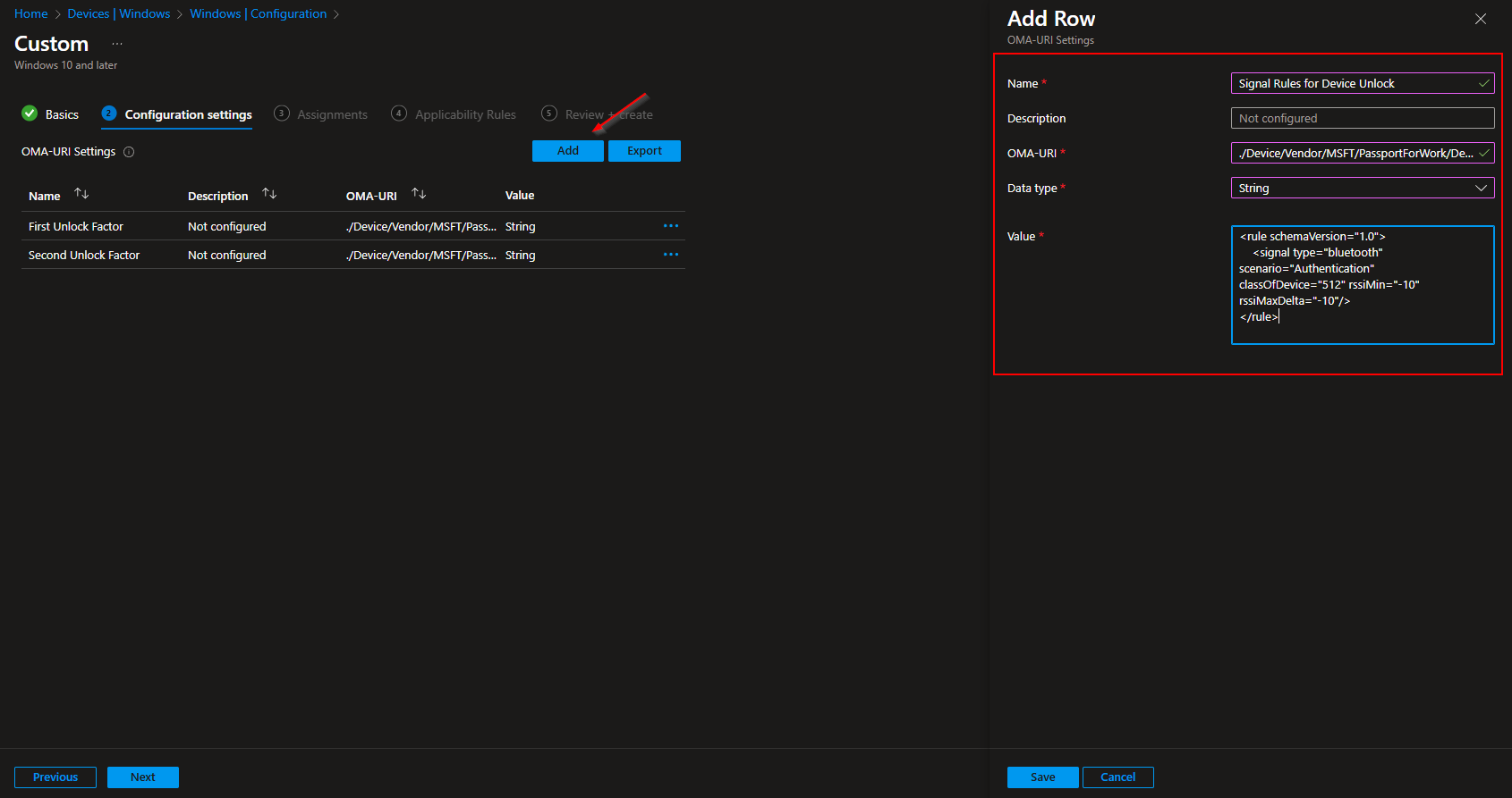 Assigning multi-factor unlock policy to groups